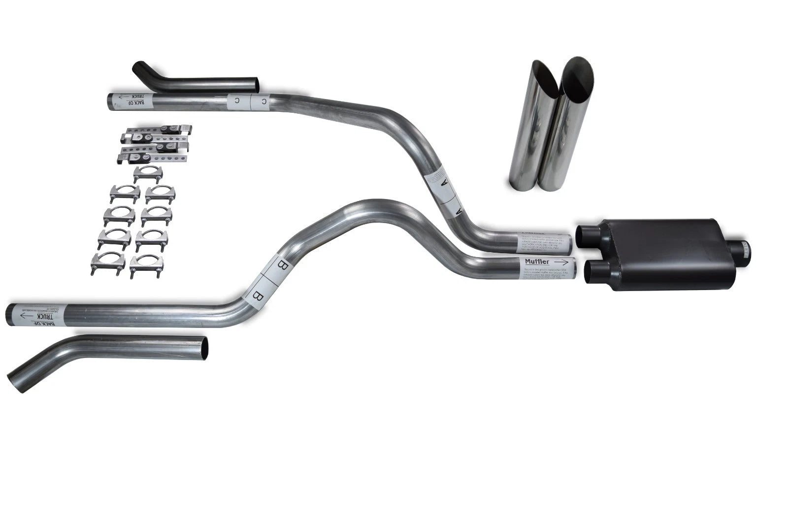 Dual Exhaust Kit for Dodge Dakota (1987–1996) 2.5" Chrome Tips