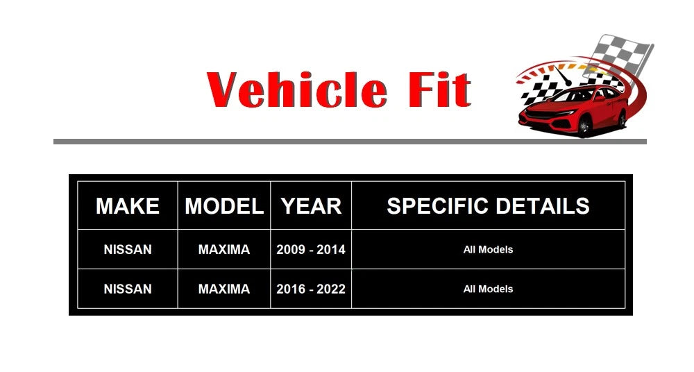 Front Drilled Disc Rotors & Ceramic Pads for Nissan Maxima (2009-2019)