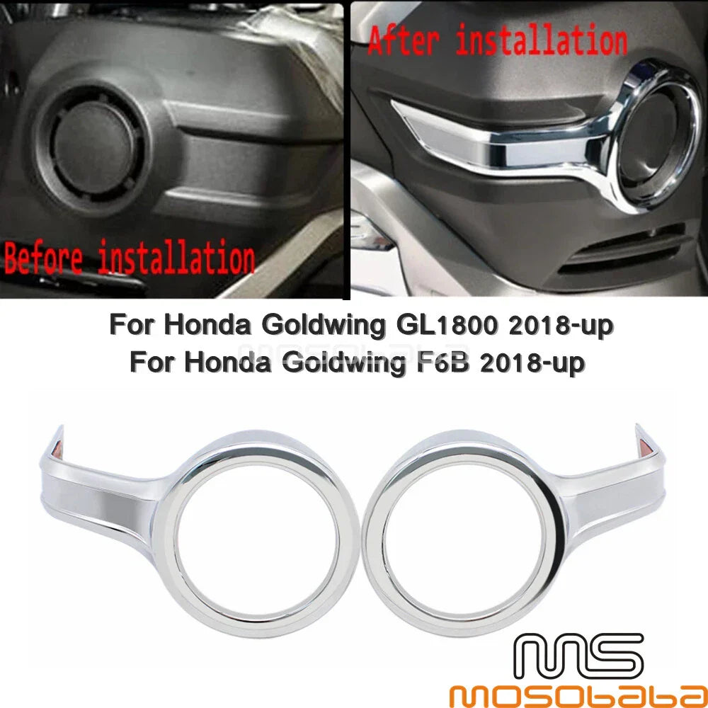 2.5" Chrome Fog Light Trim Ring for Honda Goldwing F6B GL1800 (2013-2017)