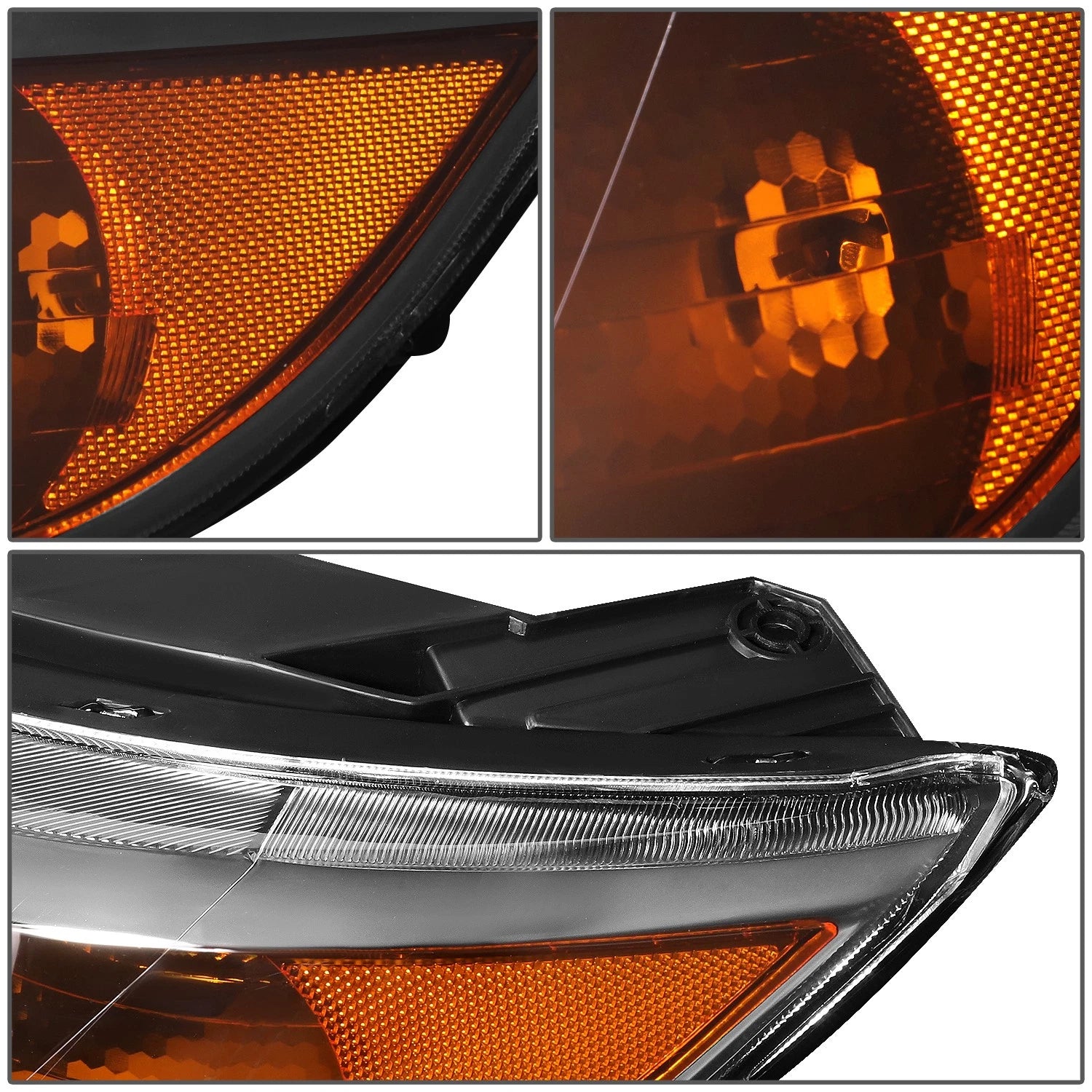 Set of 2 Projector Headlights for Kia Sorento (2011–2013) - Black Housing