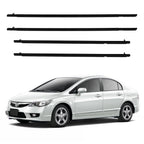 Set of 4 Weatherstrip Window Moulding Trim Seals for Honda Civic Sedan (2006–2011)