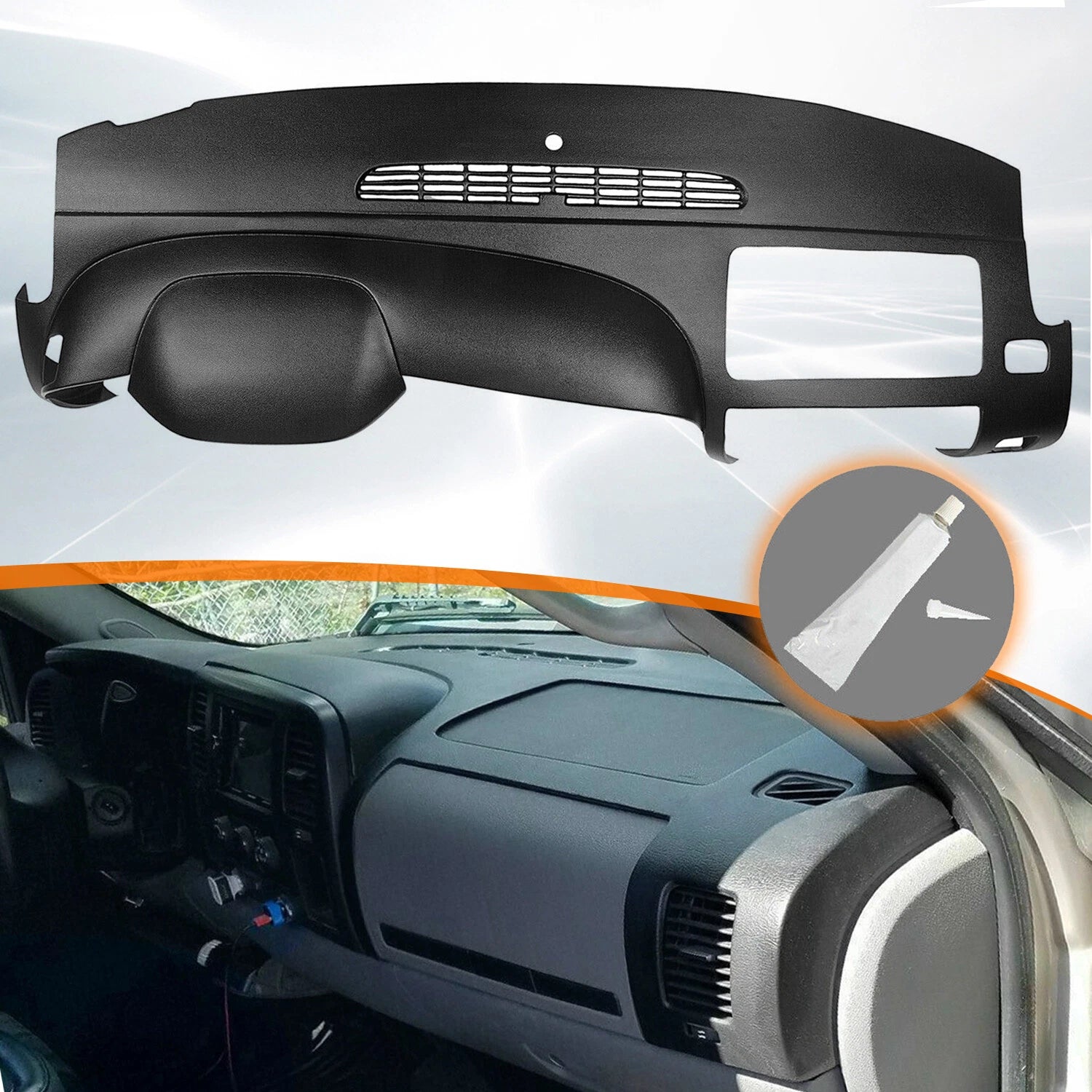 Dash Cover Cap for Silverado 1500 LS LT (2007–2013) One-Piece Textured Overlay
