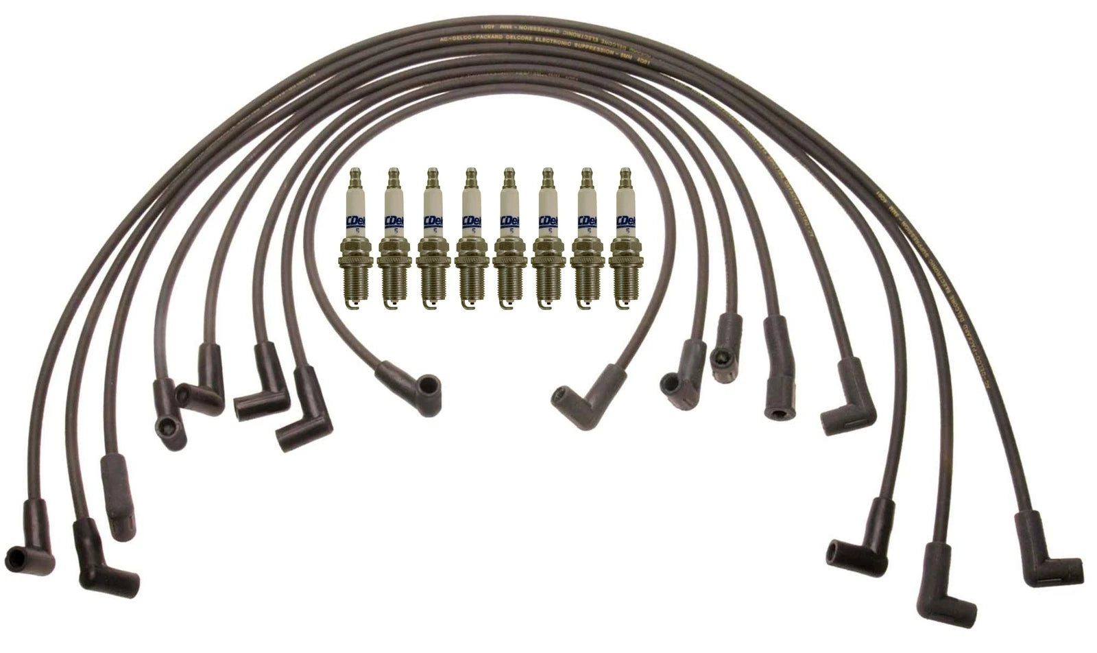 Set of 8 ACDelco Rapidfire Spark Plugs & Ignition Wire Set for Corvette (1997–2004)