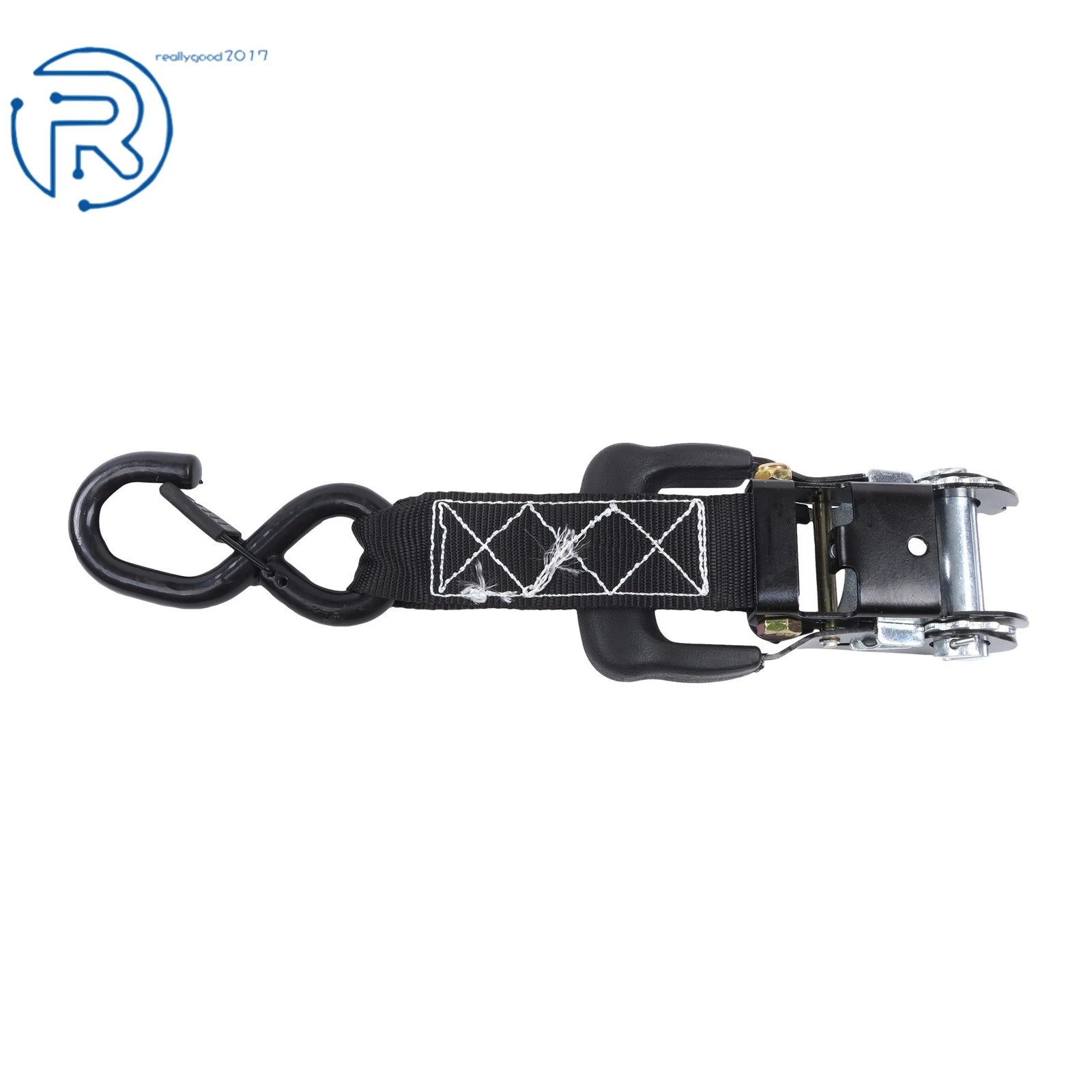 Set of 4 Heavy Duty Ratchet Straps with S Hook for Tie Downs (1.6" x 8')