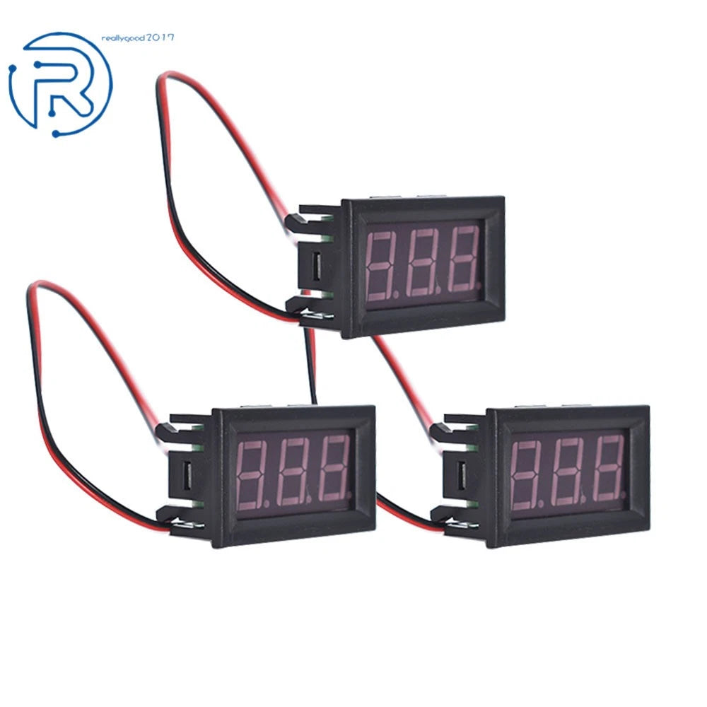 3X Blue LED Voltage Meter Voltmeter Panel for DC 4.5-30V