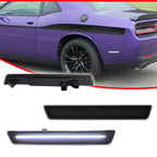 2X Smoke Lens White LED Rear Side Marker Lights for Dodge Challenger (2015–2023)