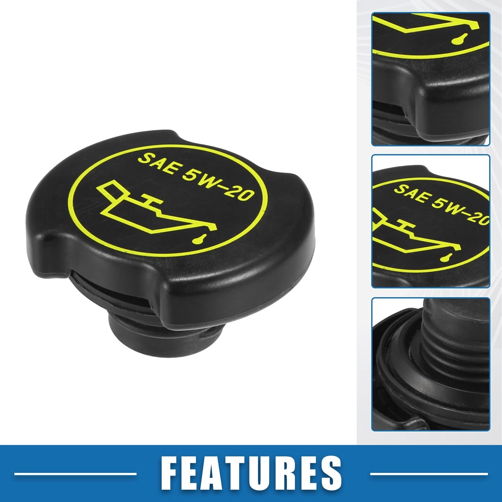 Oil Filler Cap No. 1L3Z6766AA for Ford E-250 4.6L (2003–2007) Black
