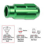 20Pc M12X1.25 Green JDM Open End Bulge Spline Wheel Lug Nuts + Lock Key
