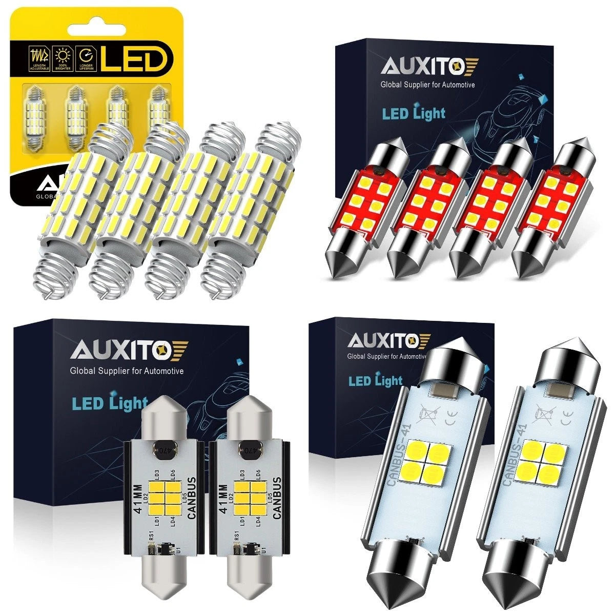 2X 41MM LED Xenon White Bulbs for Courtesy/Dome/Map Light (578 212-2)