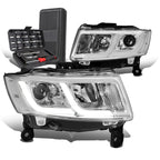 Pair of LED Chrome Clear Projector Headlights for Grand Cherokee (2014–2016)