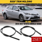 Set of 2 Roof Trim Molding for Toyota Corolla Sedan (2014–2017) Black