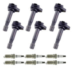 Set of 6 Ignition Coils & Spark Plugs for Acura RL TL TSX Honda Accord Odyssey