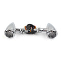 LED Red/Amber Brake Blinker Turn Signal Tail Light for Harley Motorcycle (Chrome)