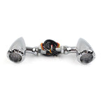 LED Red/Amber Brake Blinker Turn Signal Tail Light for Harley Motorcycle (Chrome)