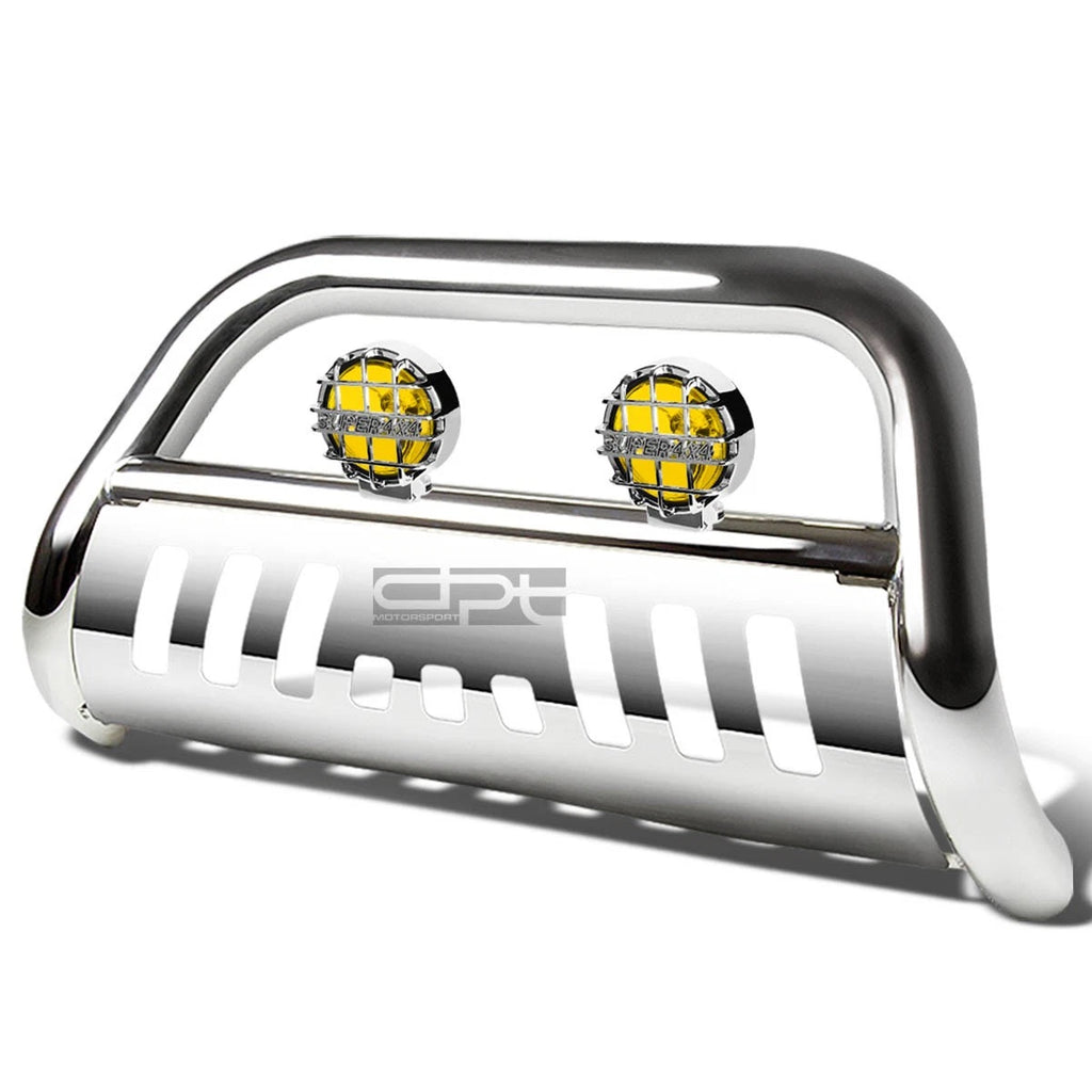 Chrome Bull Bar Grille Guard with Amber Fog Light for Dodge Ram 1500/2500/3500 (2002–2009)
