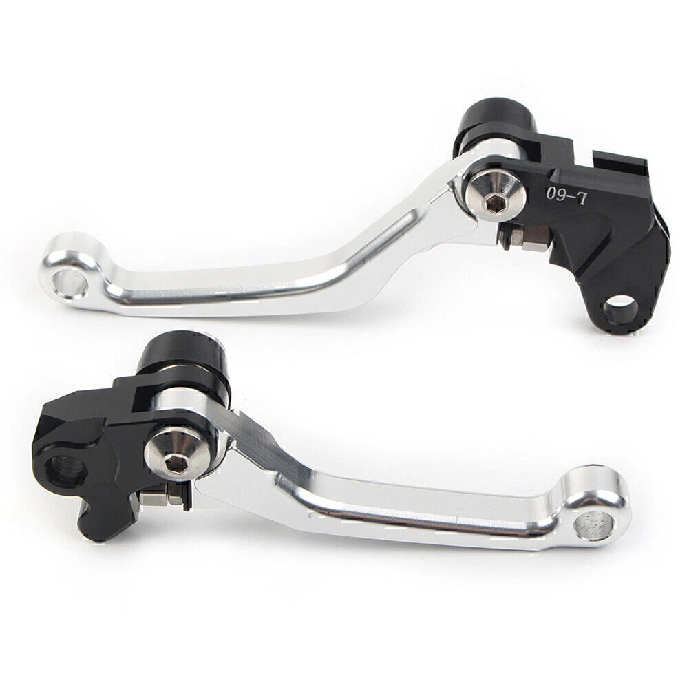 Pair Silver Pivot Brake Clutch Levers for Suzuki RM85 RM125 RM250 (1995–2008)