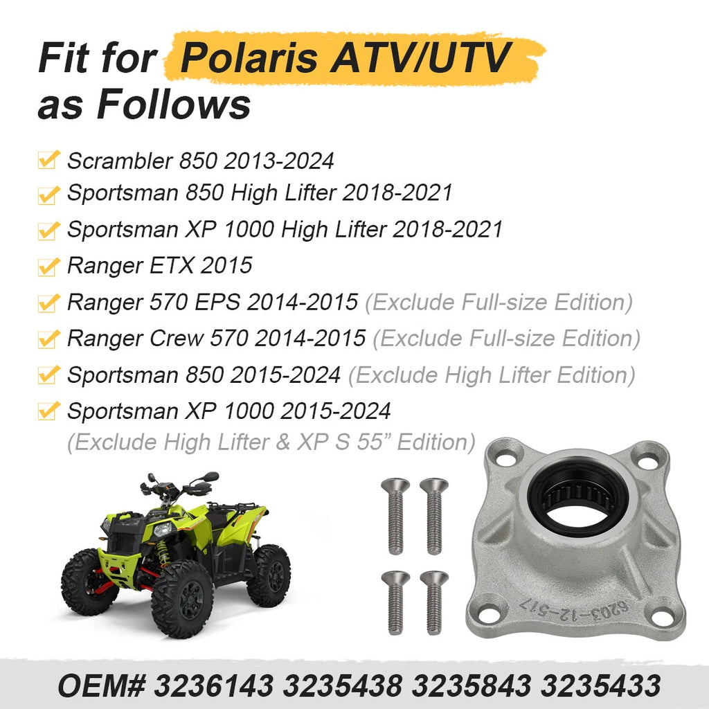 Front Differential Pinion Cover Kit for Polaris Scrambler 850, Sportsman 850, 1000