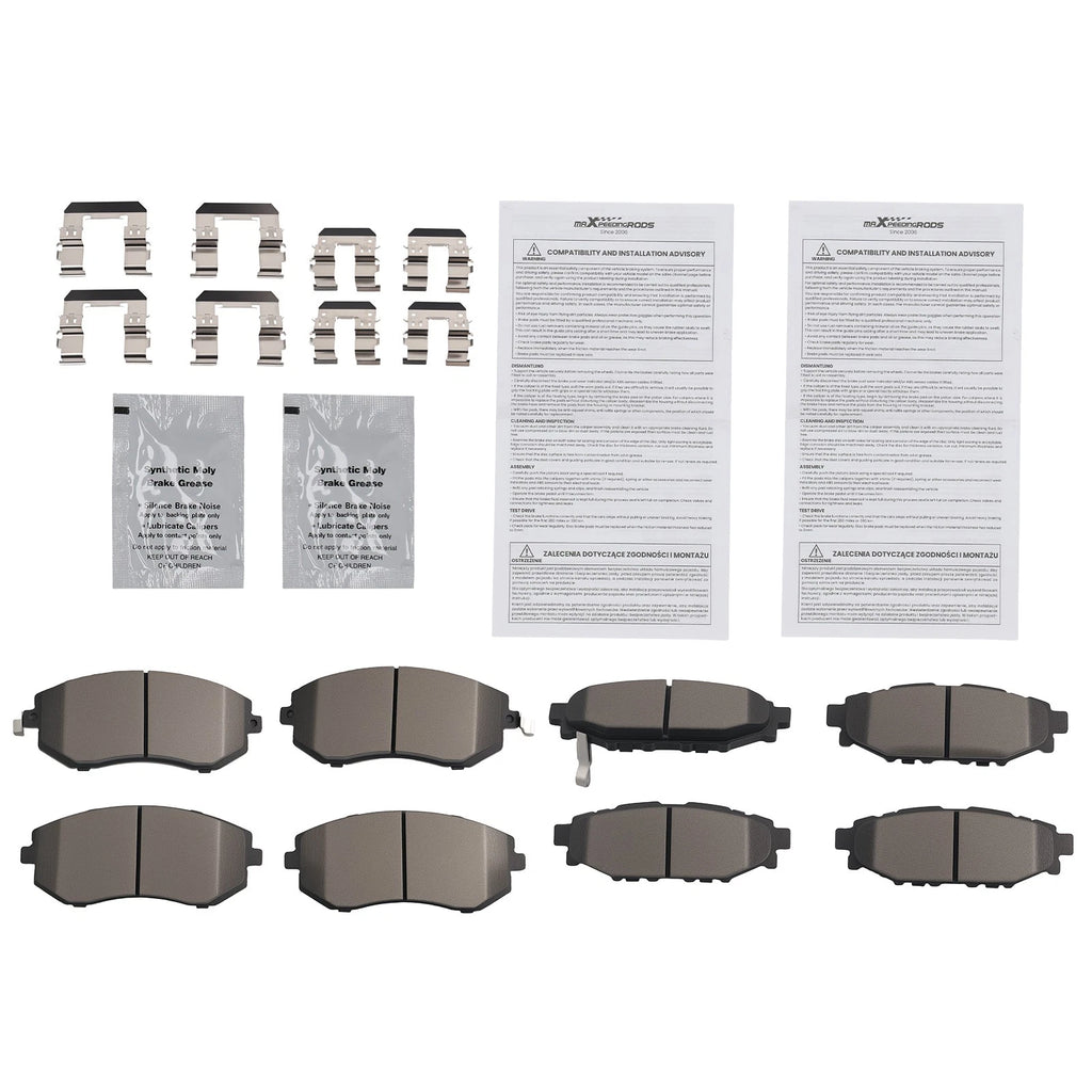 8pcs Ceramic Brake Pad Set for Subaru Forester Impreza Legacy Outback (2010–2020)