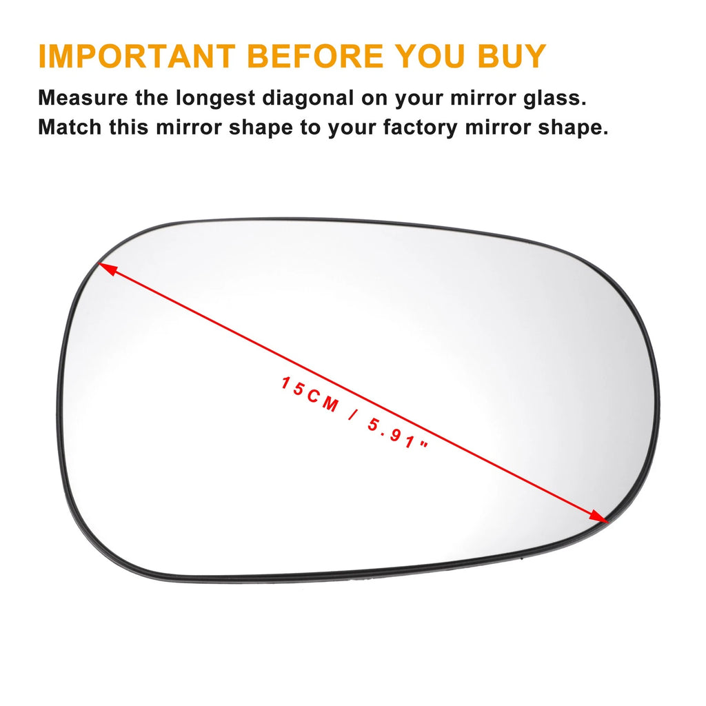 Right Side Heated Convex Mirror Glass for Nissan Micra (2002–2009)