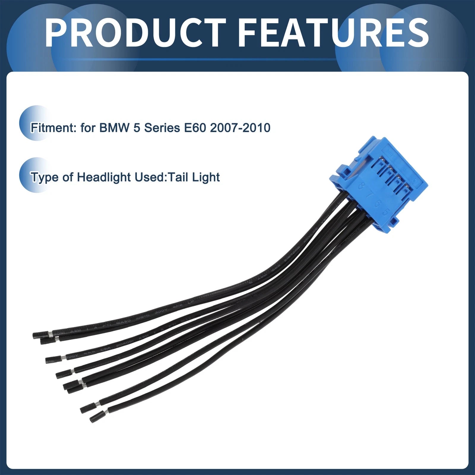 Headlight Cable Repair Kit for BMW 5 Series E60 (2007–2010) 1254633110