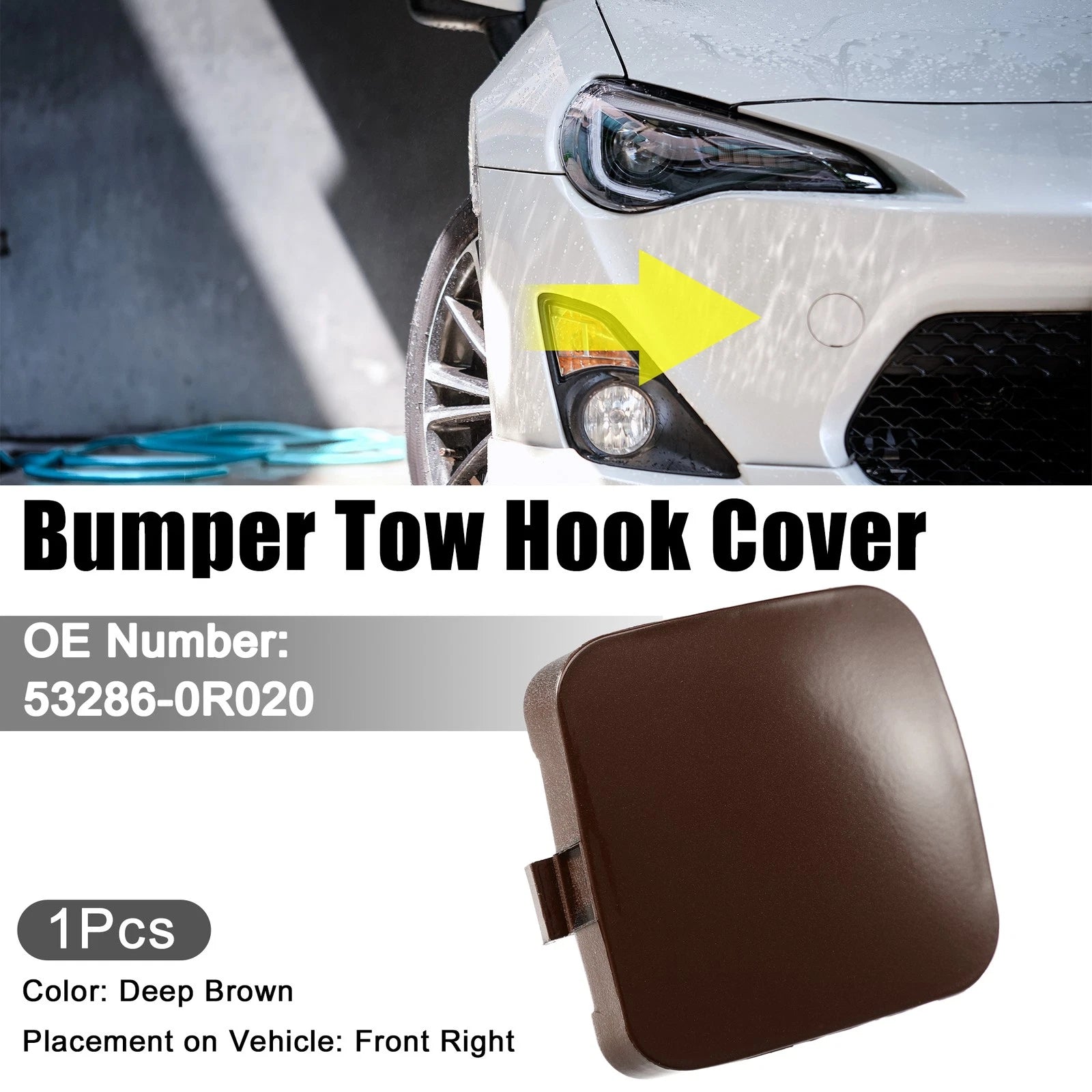 Tow Eye Hook Cover for Toyota RAV4 (2013–2018) - Deep Brown