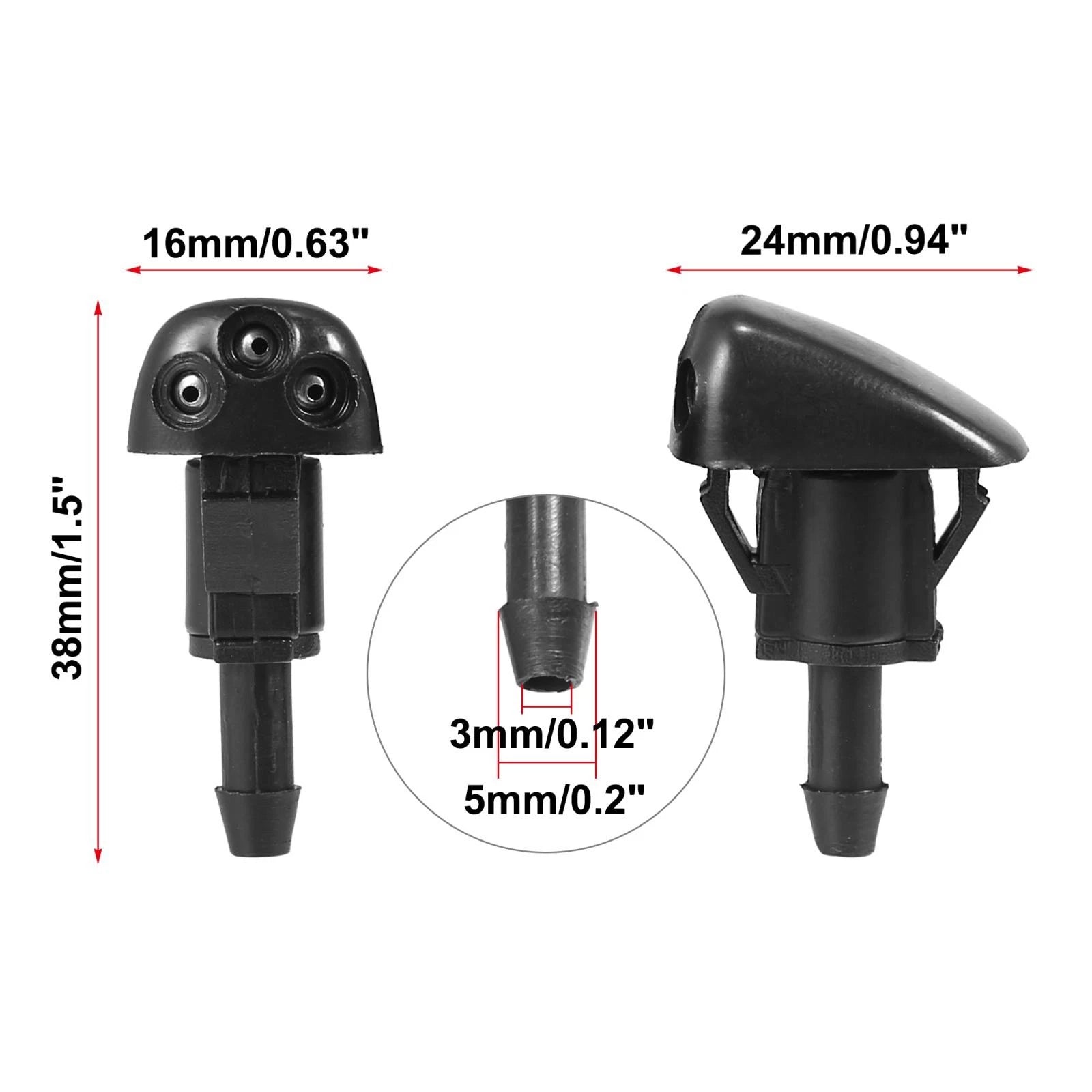 Set of 4 Front Windshield Washer Nozzles for Hyundai Tiburon Elantra (2001–2006) 98630YY000