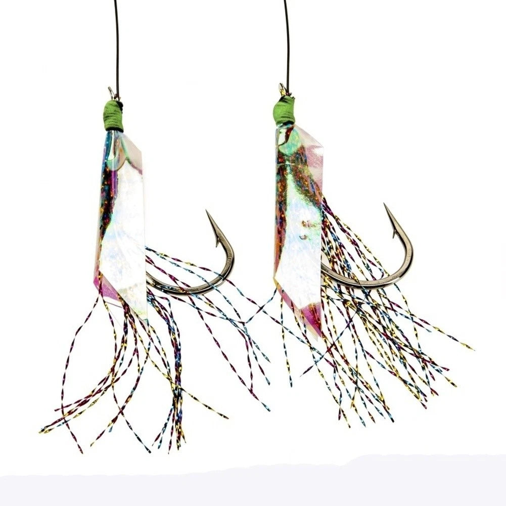 Single Hook Marine Lure for Sea Bass Fishing (Fluorescent Fish Skin Pattern)