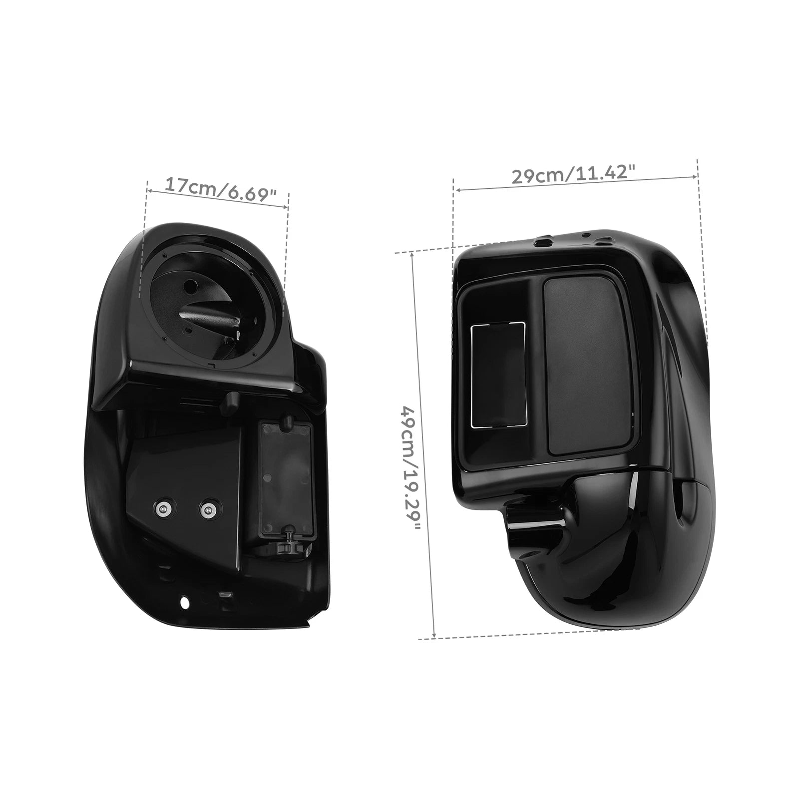 6-1/2" Speaker Box Pod Lower Vented Fairings for Harley FLHT FLHX (2014–2023)