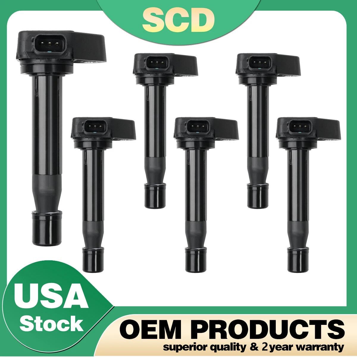 Set of 6 Ignition Coils for Honda Odyssey Accord Acura TL CL (2000–2008)