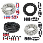Set of 4 Stainless Steel Braided 6AN Fuel/Oil Hose Line & Fittings