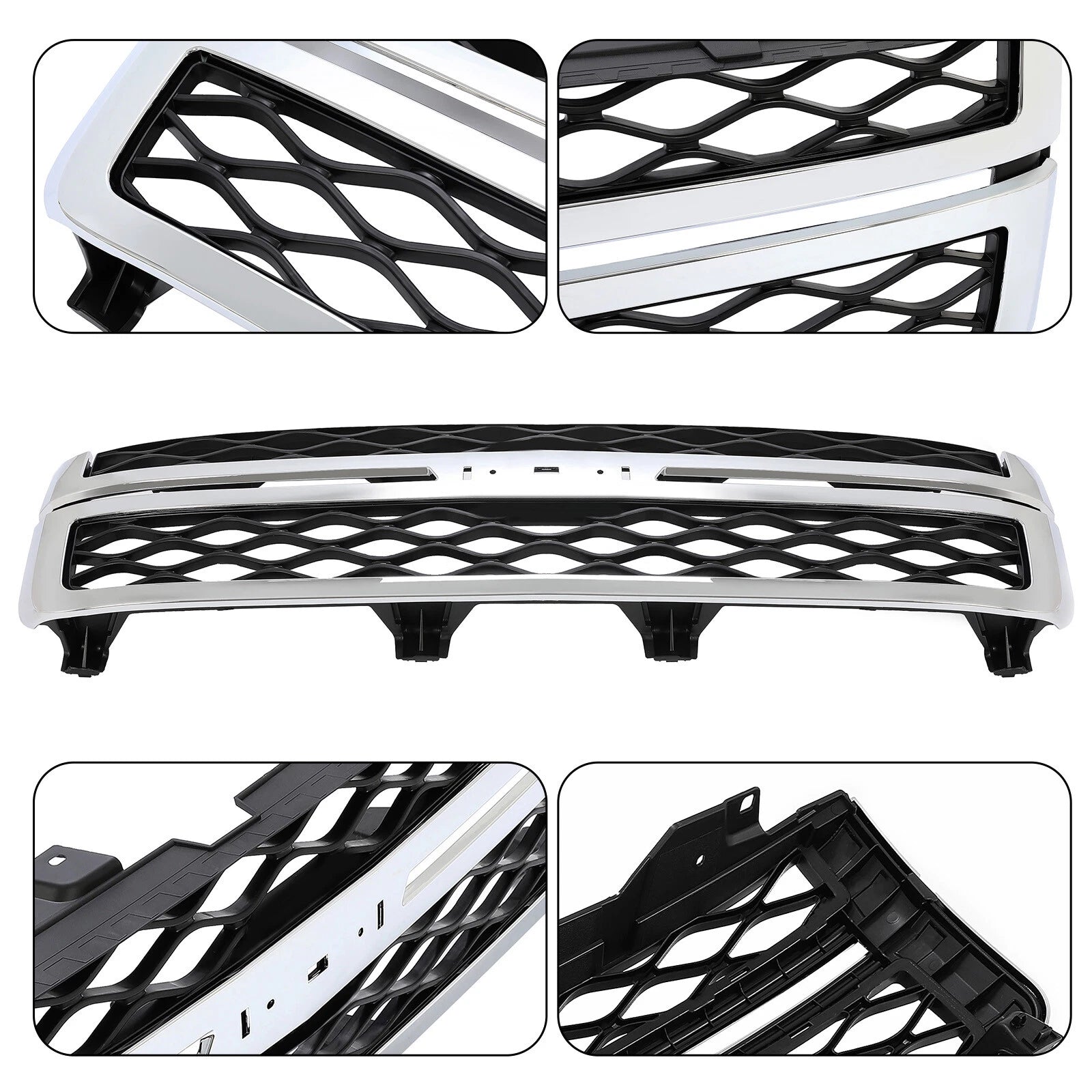 Grille Assembly for Silverado 2500 HD, 3500 HD (2011–2014) Black Chrome