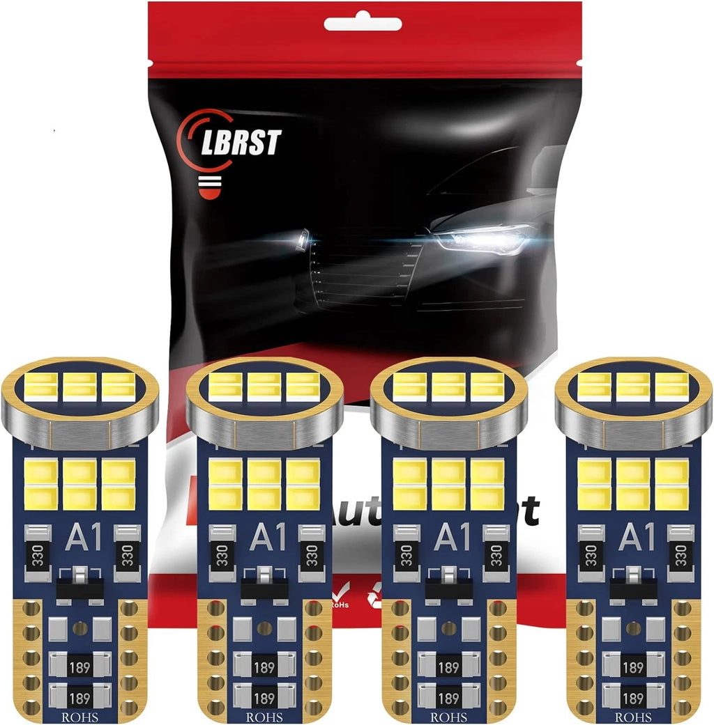 Set of 4 T10 LED License Plate Light Bulbs 152 168 175 for Vehicles