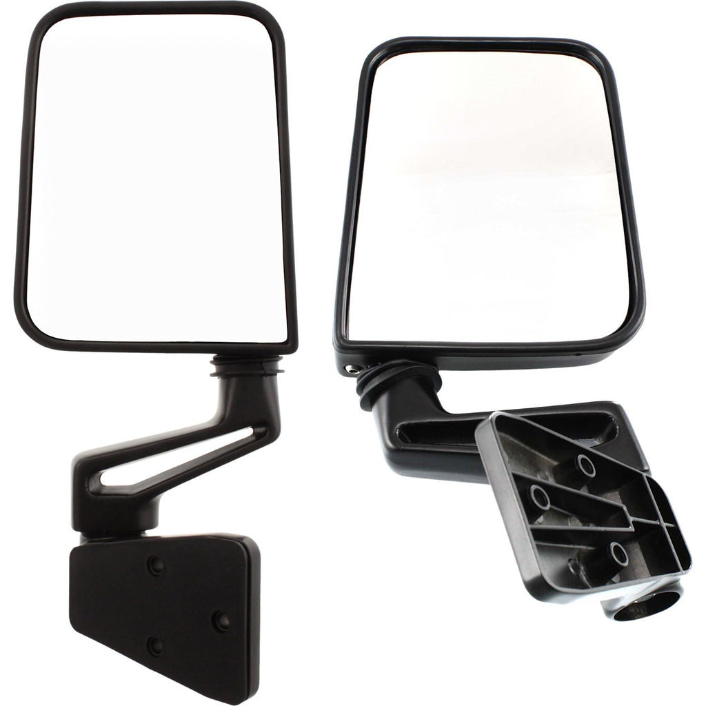 Set of 2 Manual Black Folding Side View Mirrors for Jeep Wrangler (87–02)