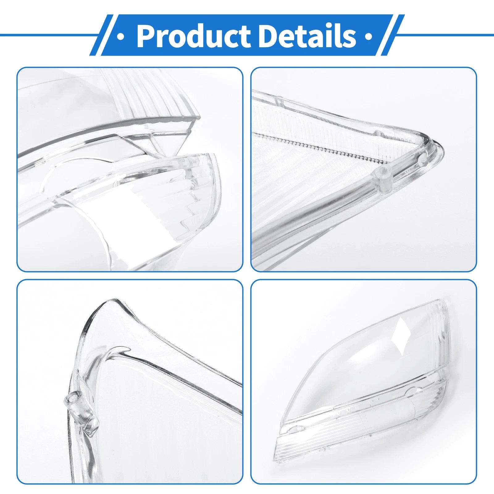 1 Pcs Headlight Lens Cover for Lexus RX300 (1999–2003) PC Clear
