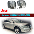 Pair / Rearview Mirror Cover Overlay Silver for Lexus RX330 RX350 (2003–2008)