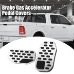 2X Brake Gas Accelerator Pedal Covers for Ford F150 (2022) - Silver Tone 718844648431