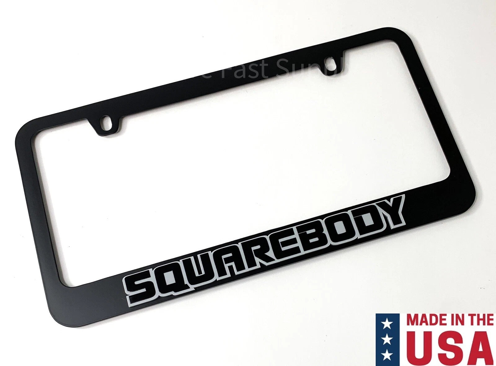 Matte Black License Plate Frame Premium with Gray Outline for Squarebody (1973–1987)