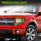 Clear Corner Black Housing Headlights for Ford F150 (2009–2014)