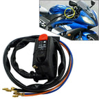 Universal 7/8" Handlebar Motorcycle Ignition Switch Starter - Black