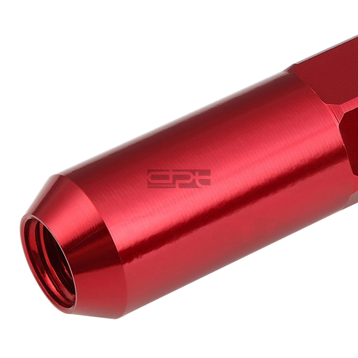 20x M12x1.5 107mm Tall 20mm OD Red Aluminum Spiked Lug Nuts + Adapter