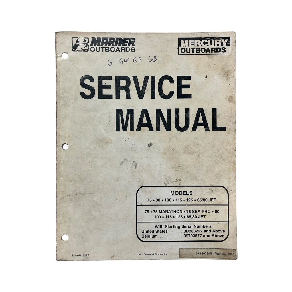 Service Manual for Mercury/Mariner Outboards 75-125 (90-830234R1)