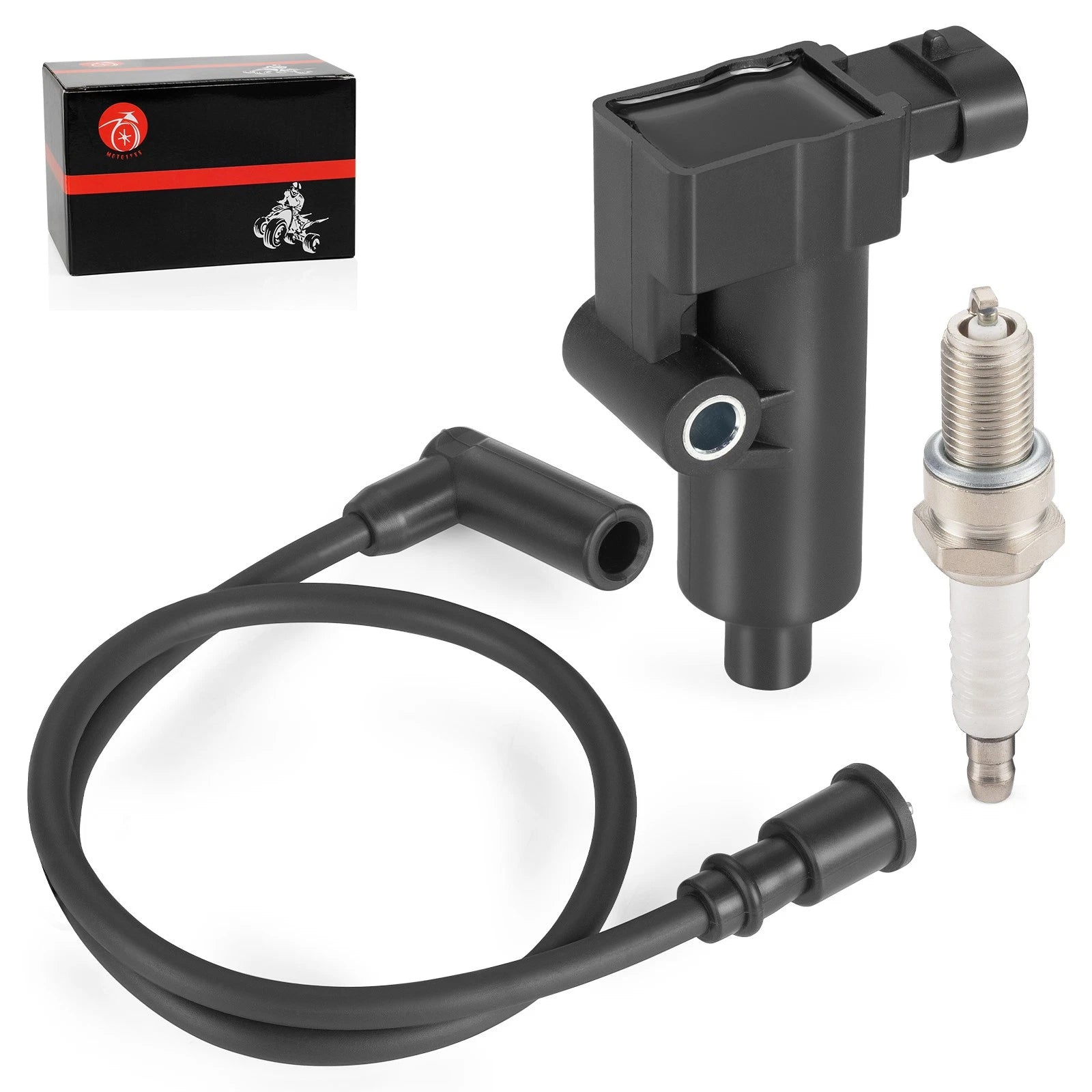 Ignition Coil and Spark Plug Wire Cap Kit for Hisun UTV ATV (250-500)