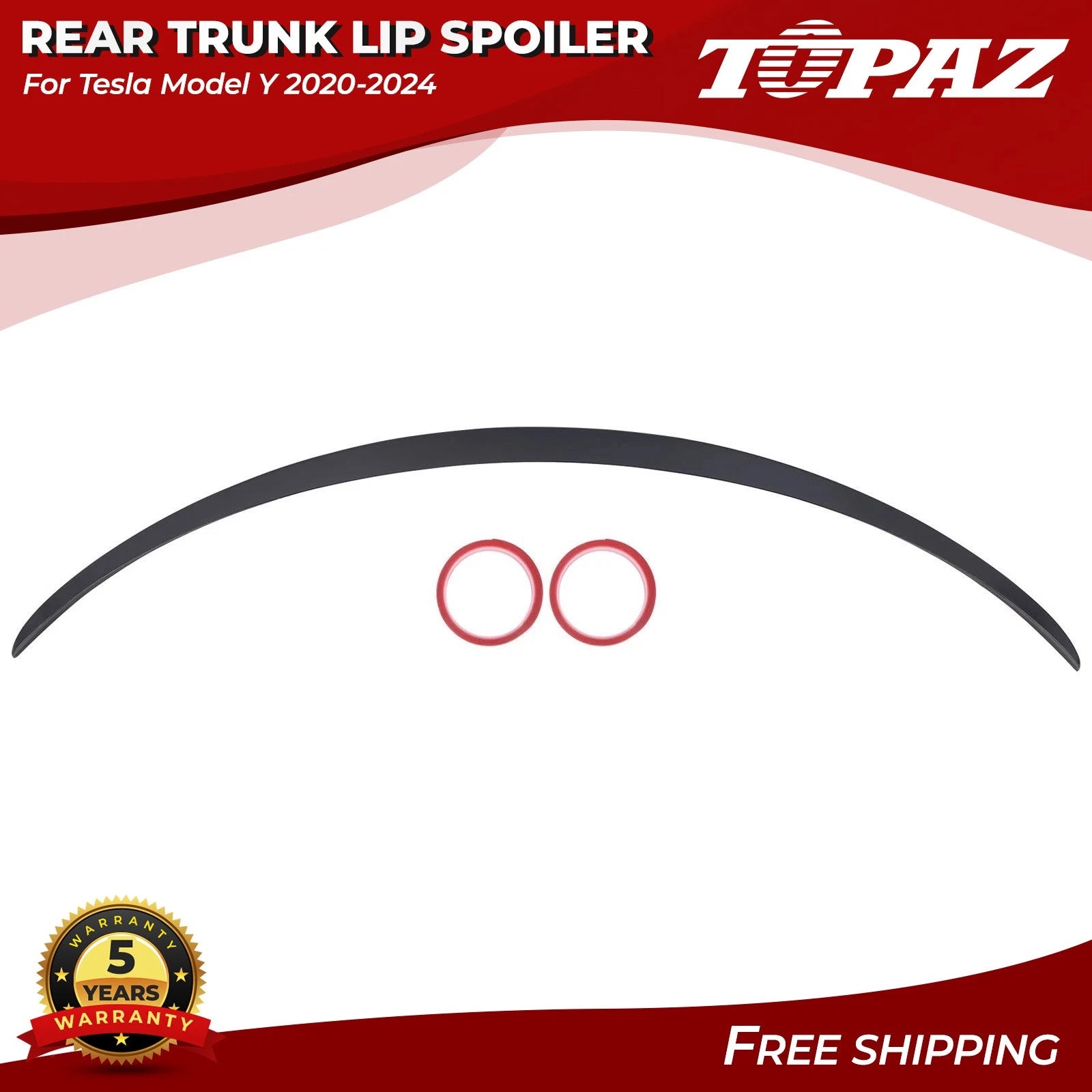 Rear Trunk Lip Spoiler for Tesla Model Y (2020–2024) Black