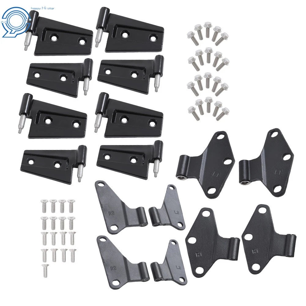 Set of 2 Body Door Hinges for Jeep Wrangler JK (2007–2018) Black Powder Coat