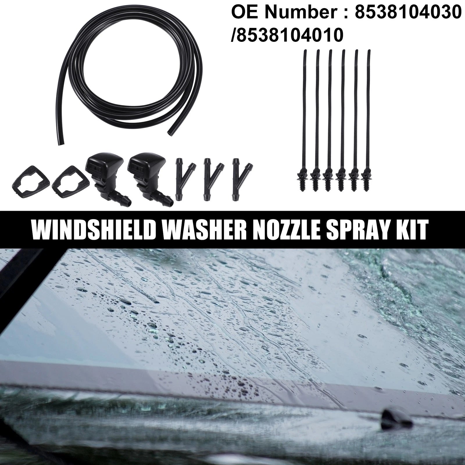 Set of 2 Windshield Washer Nozzles for Toyota Tacoma (2005–2023) No.8538104030
