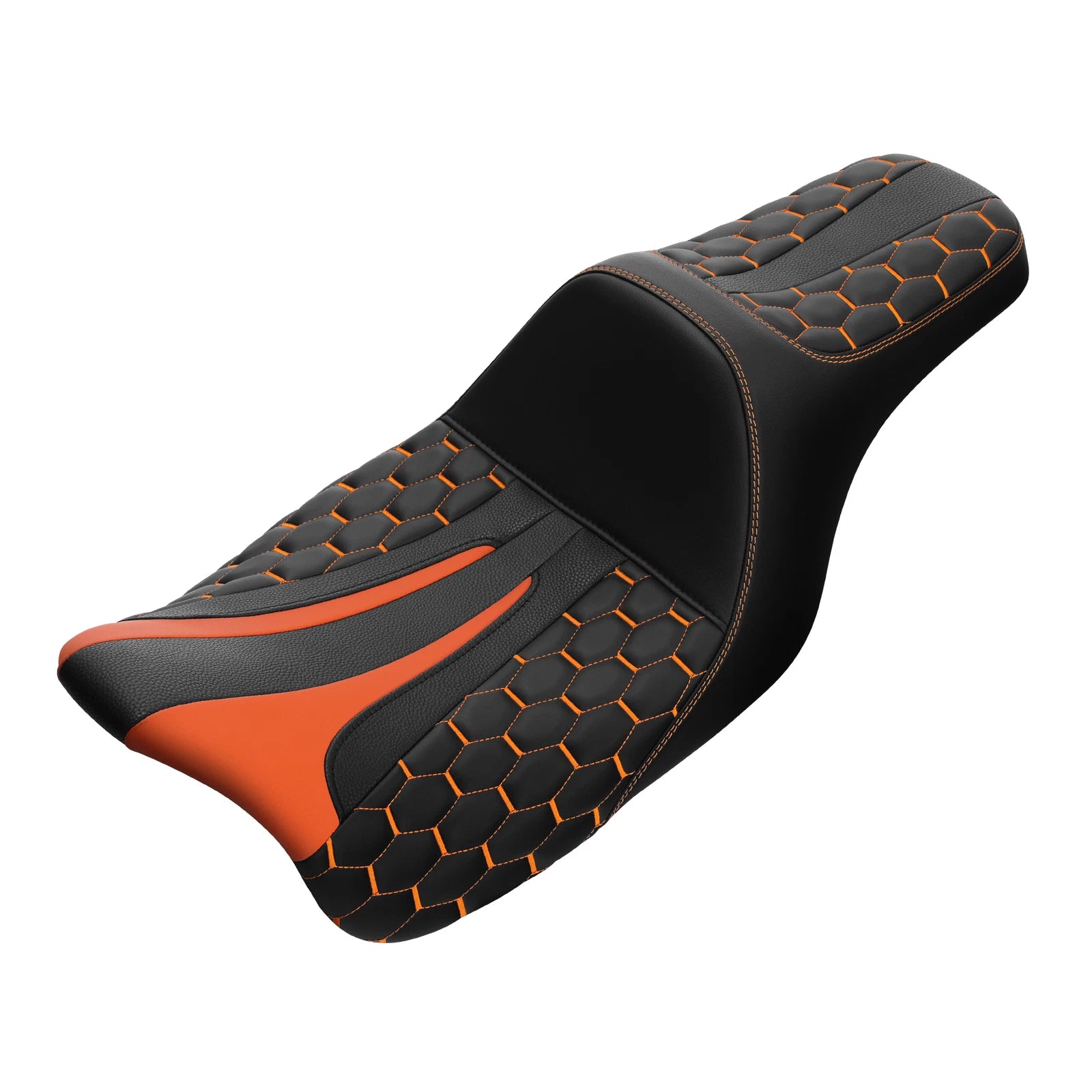2X Two-Up Seat for Harley Street Glide (2009–2023) Black/Orange