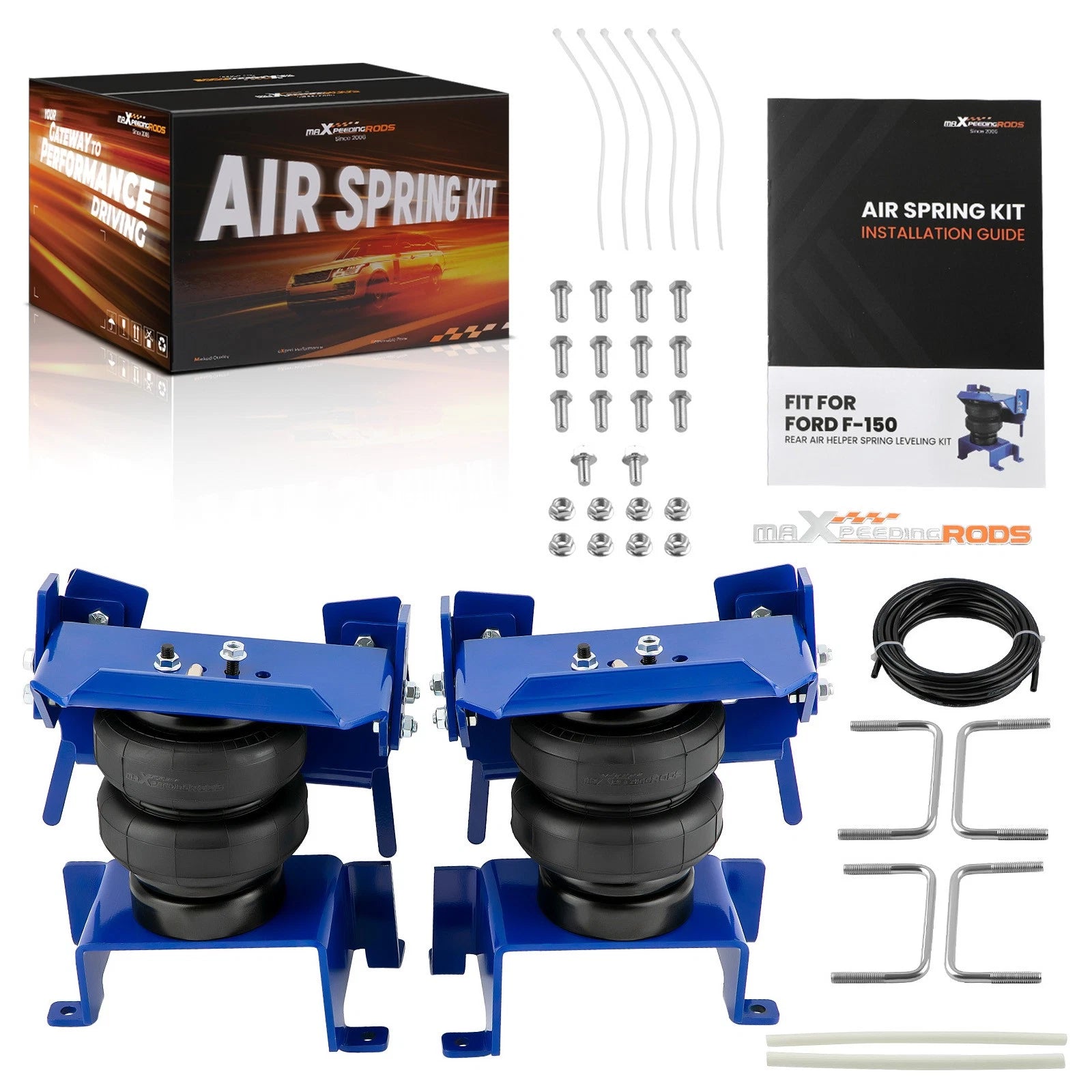 Rear Air Spring Helper Suspension Bag Kit for Ford F150 2WD (2015–2025)