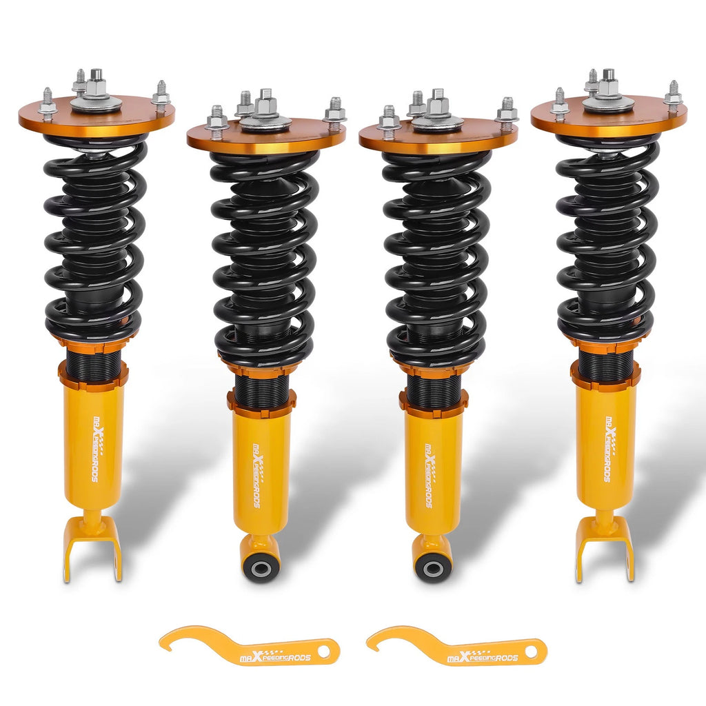 MaXpeedingrods 92-00 Lexus SC300 SC400 93-98 Supra Coilovers Shock+Spring | Steel | 1 Year Manufacturer Warranty | Double Pipe Shock Absorber System | Coilover Spring & Shock Assembly | 100% Accuracy of Fit
