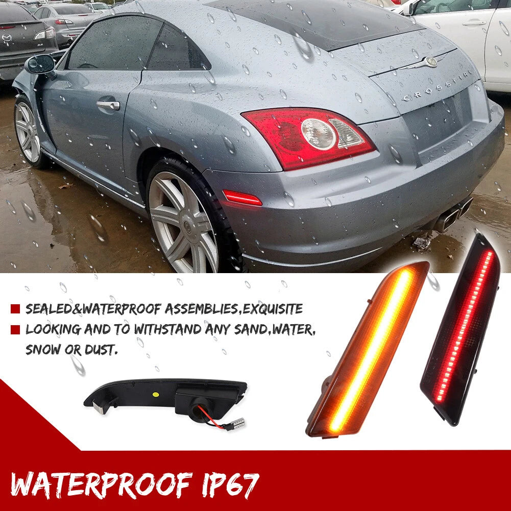 4X Smoke Bumper Side Marker Lights for Chrysler Crossfire (2004–2008)