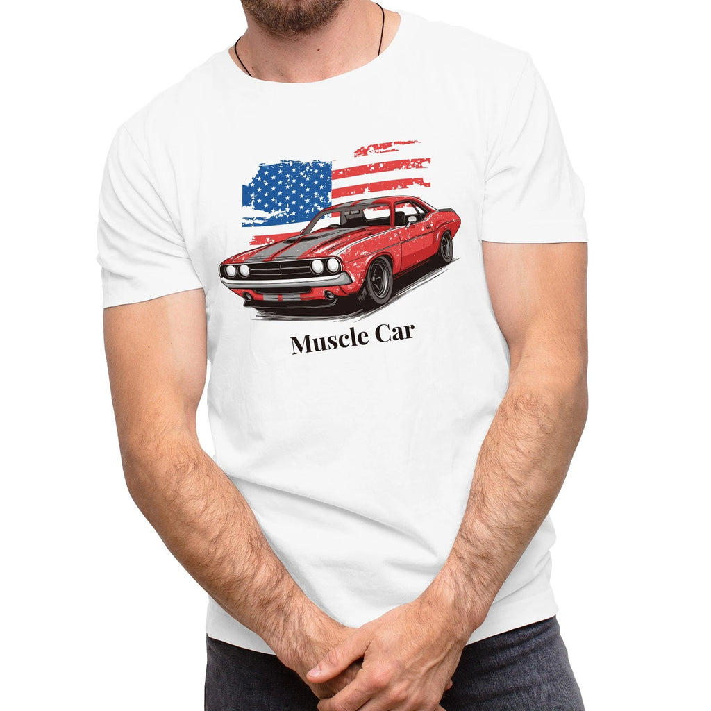 Car Culture T-Shirt for Men Retro Auto Art Cotton Blend (Men's Size)